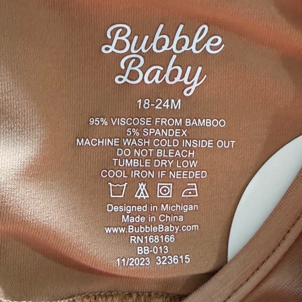 Bubble Baby Kids Flutter Sleeve Bamboo Viscose Dress Terracotta 18-24M - Picture 3 of 3